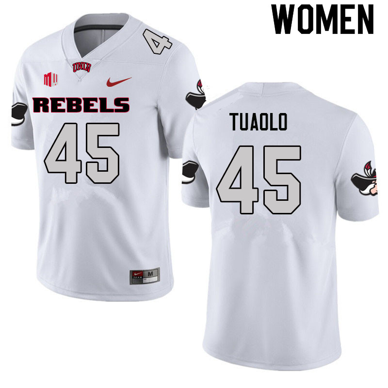 Women #45 Ryan Tuaolo UNLV Rebels College Football Jerseys Sale-White - Click Image to Close